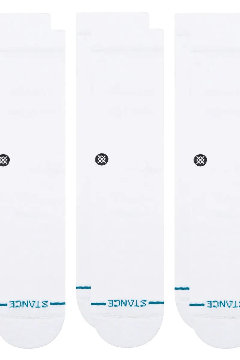 Stance - ICON Crew Socks in White - 3 Pack