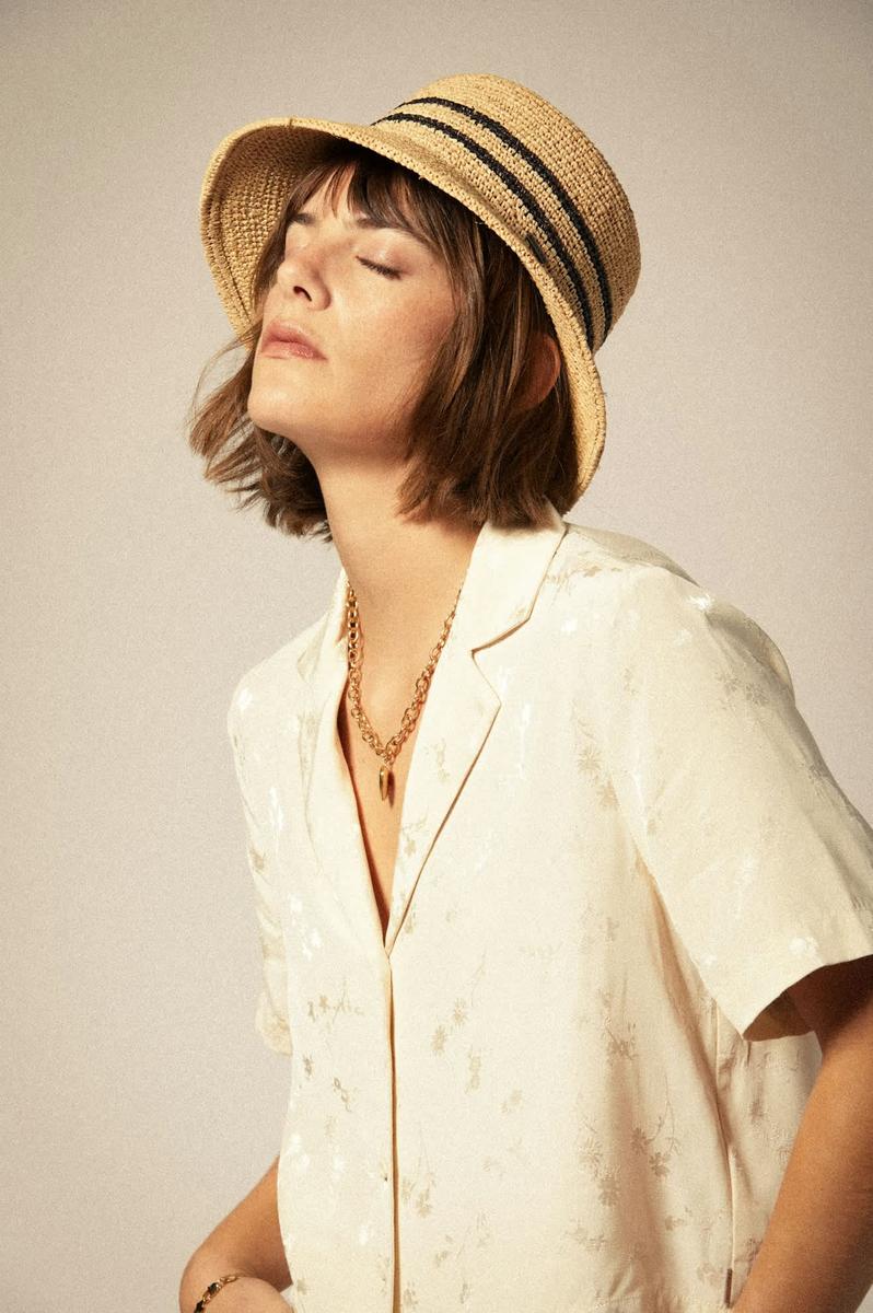 Brixton - Ellee Straw Bucket Hat in Tan/Black – Blue Ox Boutique display picture 2