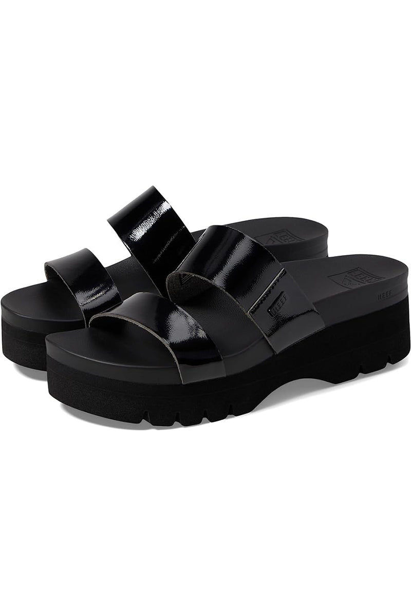 Reef Cushion Vista High Braid Sandals for Women in Black  Reef Cushion Vista Hi Platform Sandals Black Double Strap Women\'s Size 9 main image 1