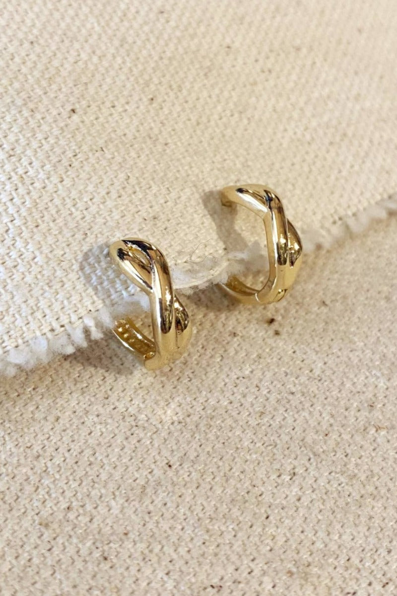 GoldFi - Infinity X Huggies Hoop Earrings in 18k Gold Fill