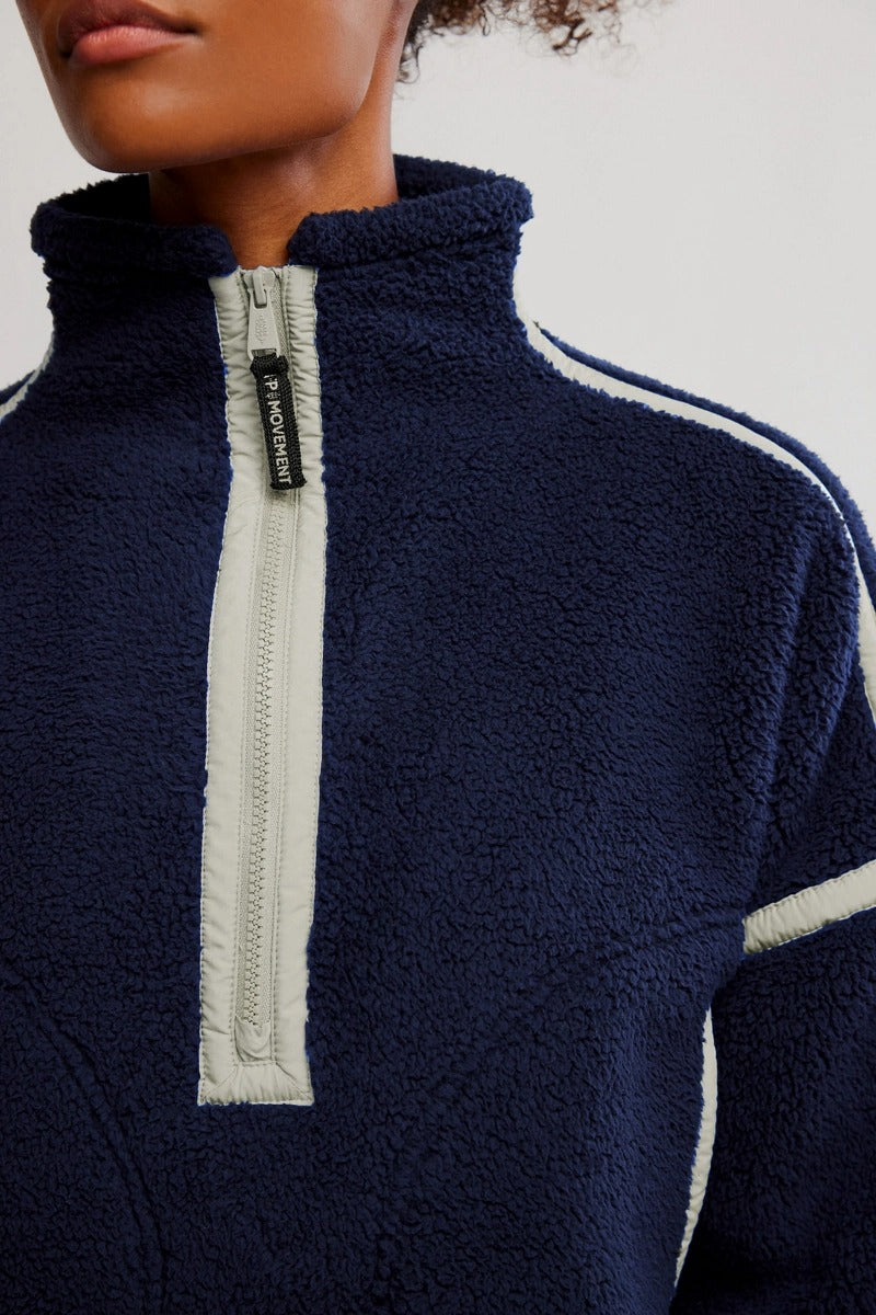 Free People Movement - Mountain High 1/2 Zip in Navy Combo