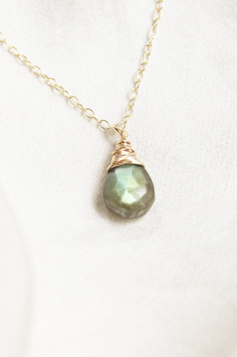 Sea to Seed - Labradorite Pendant in 14k Gold Fill