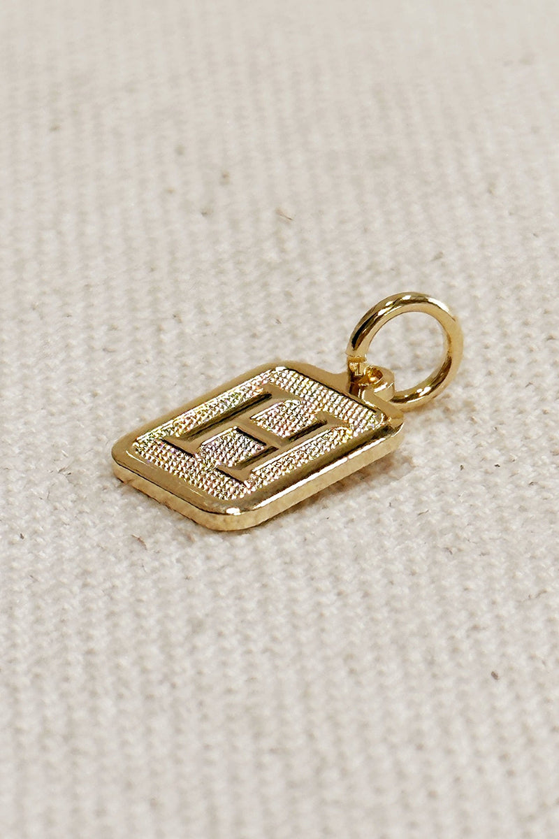 GoldFi - Textured Initial Plate Pendant - Letter H