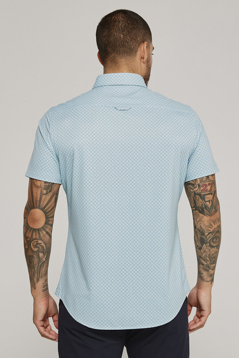 7DIAMONDS - Morris Shorts Sleeve Shirt in Seafoam