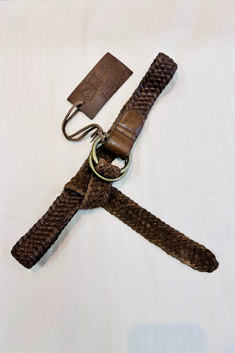 Cut n' Paste - Woven Wrap Belt in Brown