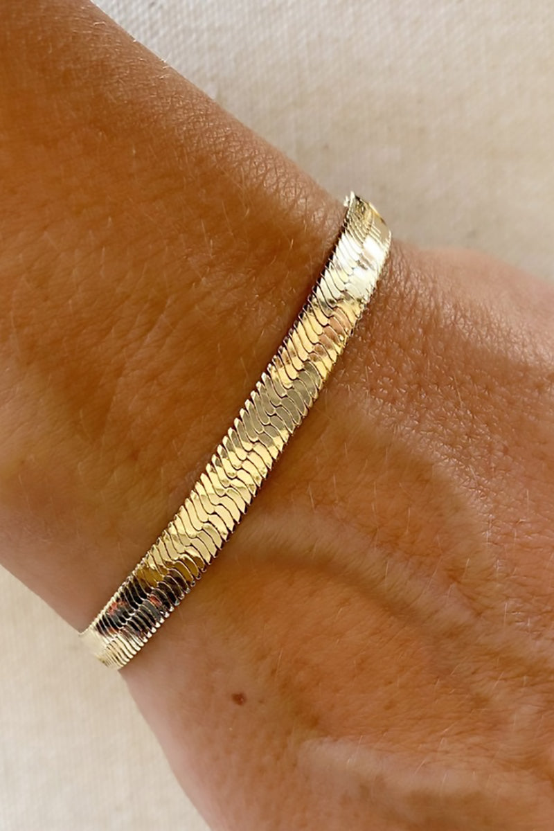 GoldFi - Herringbone Bracelet in Gold - 6mm
