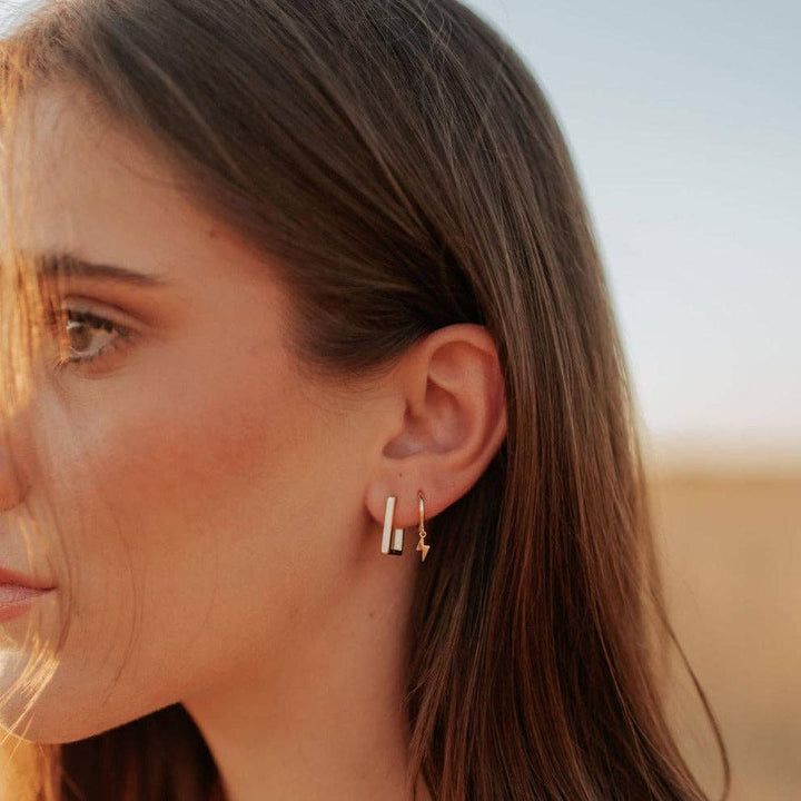 Mauve Jewelry Co. - Lightning Hoops in Gold Vermeil