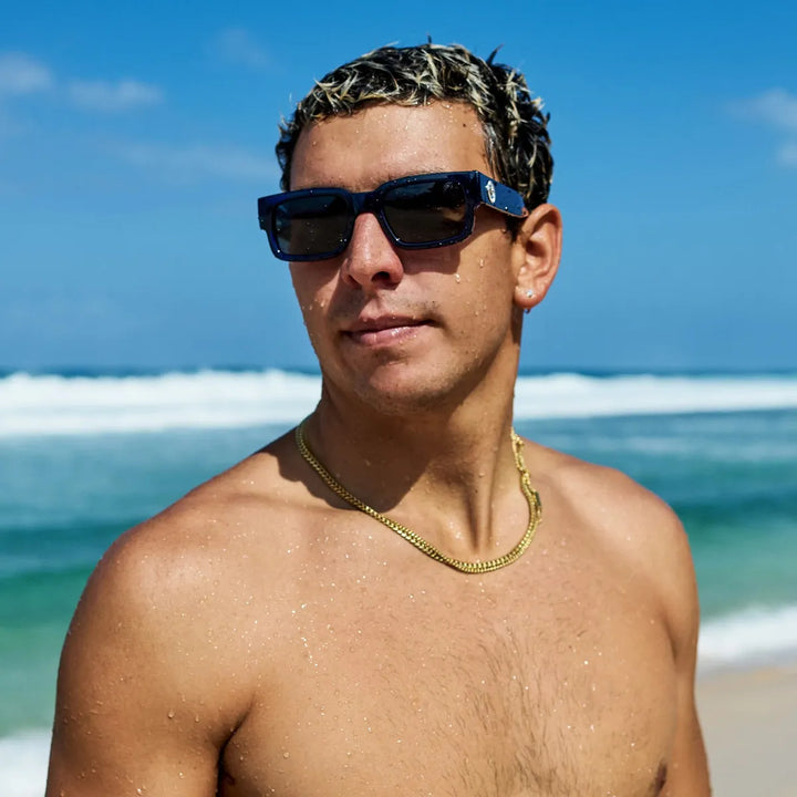 I-SEA - Cole Houshmand with Dark Sea Frames and Smoke Polarized Lenses