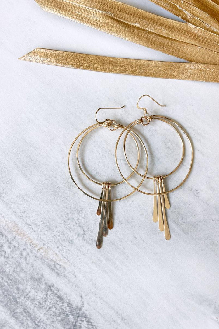 Quinn Sharp - Double Circle Hoop Metal Fringe | 14kt Gold Filled