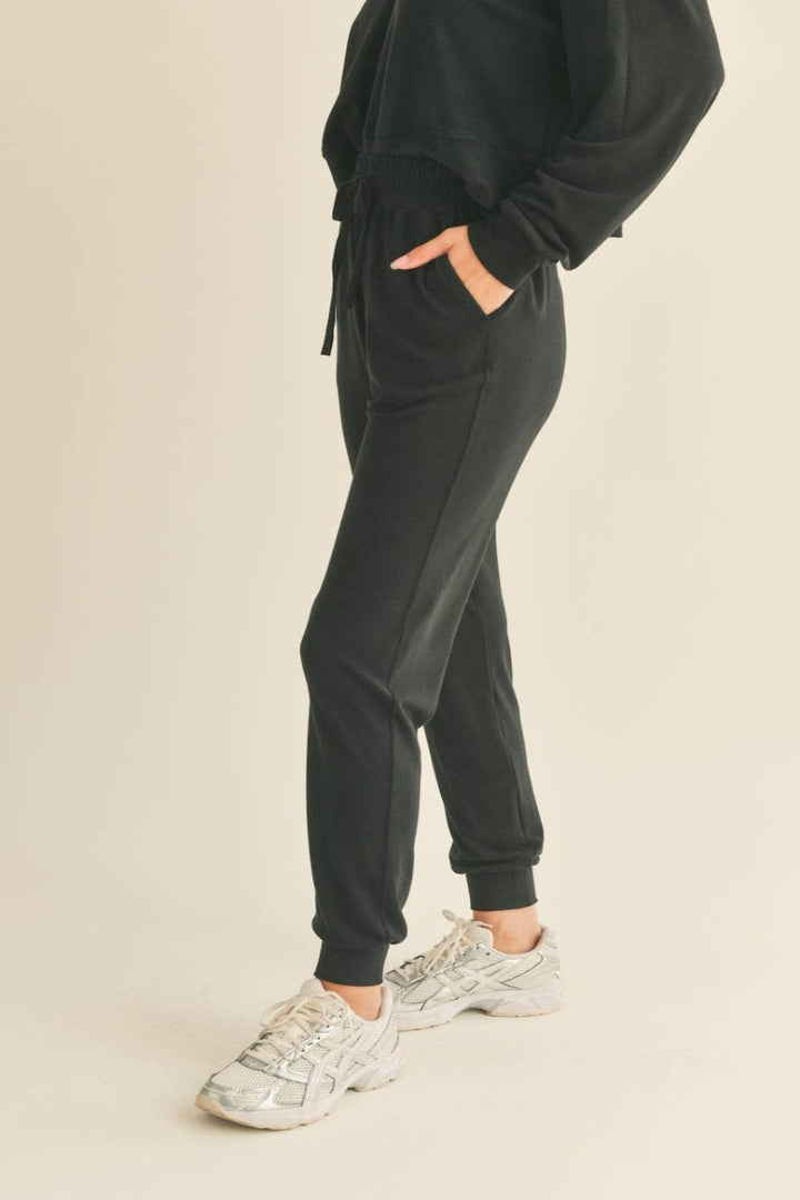 Kimberly C - Soft Touch Relaxed Jogger in Black