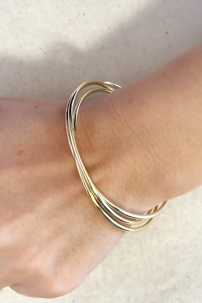 GoldFi - Triple Bangle Bracelet in Gold - 67mm