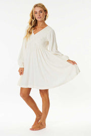 Rip Curl - Talia Long Sleeve Dress in Cream