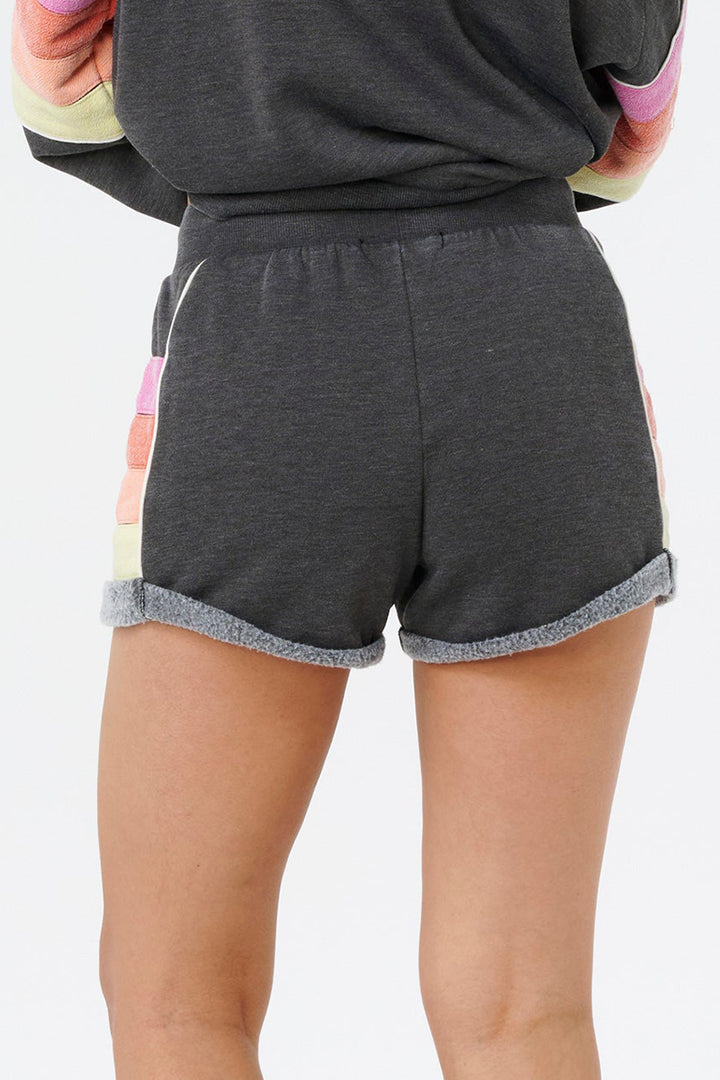 Rip Rurl - Surf Revival Fleece Short in Washed Black