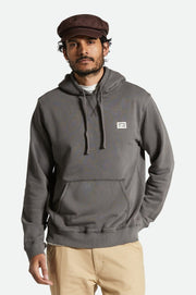 Brixton - Vintage Reserve Cross Loop French Terry Hood in Charcoal Sol Wash