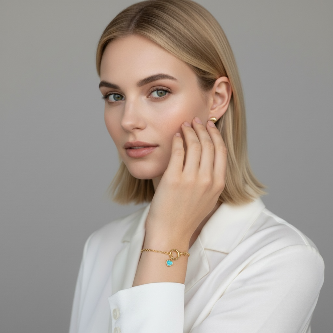 GoldFi - 18k Gold Filled Opal Heart Charms