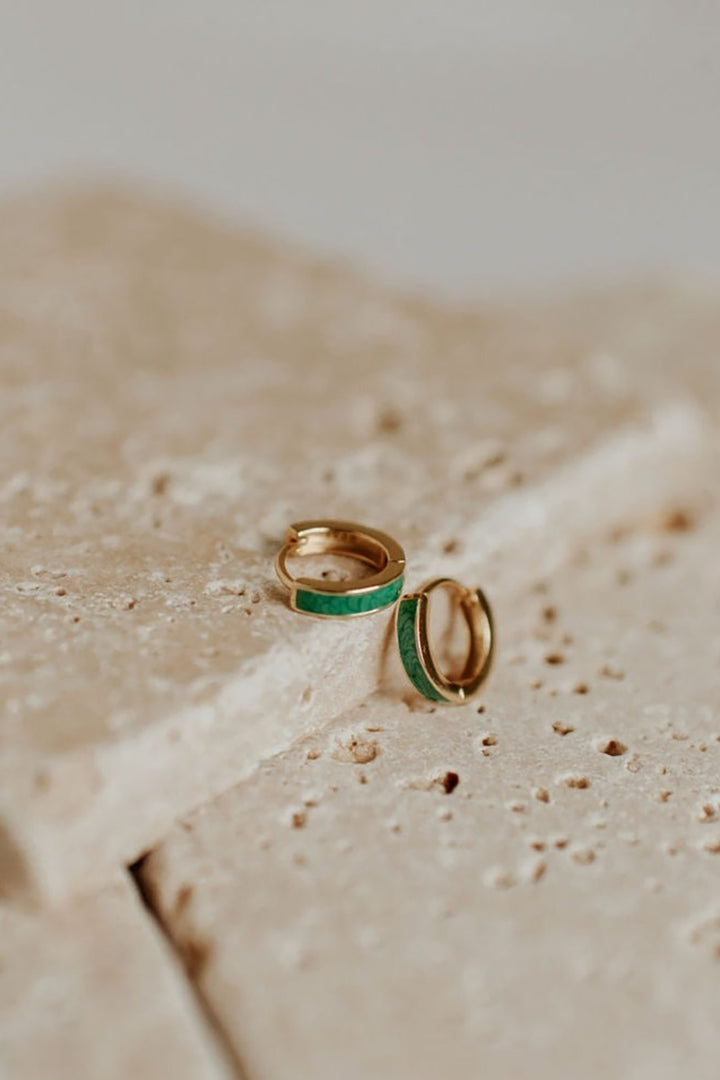 Mauve Jewelry Co. - Arizona Turquoise Hoops in Gold Vermeil