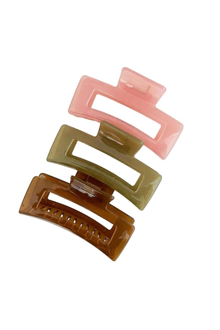LoveLina - Jumbo 4 inch Hair Clips in Translucent Pink Grapefruit