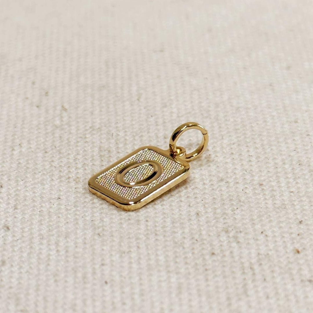 GoldFi - Textured Initial Plate Pendant in Gold Filled
