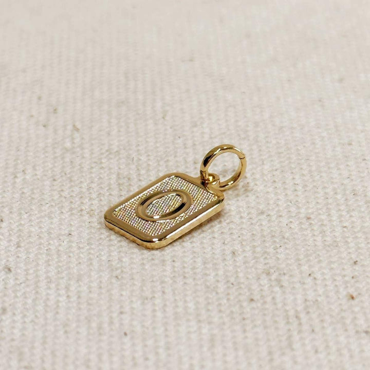 GoldFi - Textured Initial Plate Pendant in Gold Filled