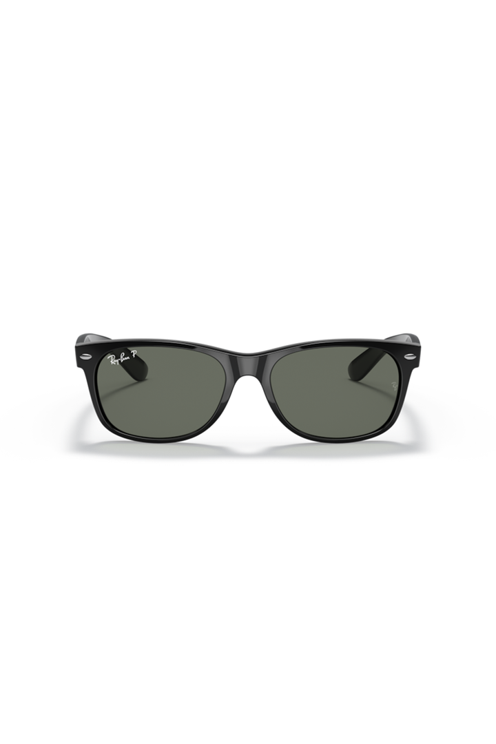 Ray Ban - New Wayfarer Classic in Black with Green Externally Treated Polarized Lenses - 0RB2132901/5855