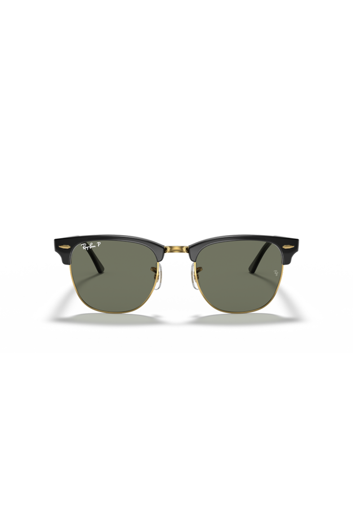 Ray Ban - Clubmaster Classic in Polished Black with Green Classic G-15 Lenses - RB3016901/5851