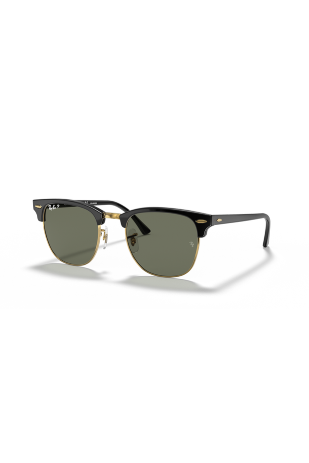 Ray Ban - Clubmaster Classic in Black with Green Externally Treated Polarized Lenses - 0RB3016901/5851