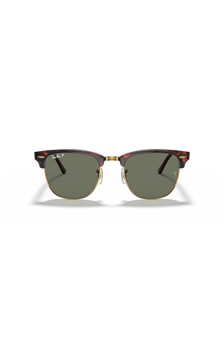 Ray Ban - Clubmaster Classic in Red Havana with Green Externally Treated Polarized Lenses - 0RB3016990/5851