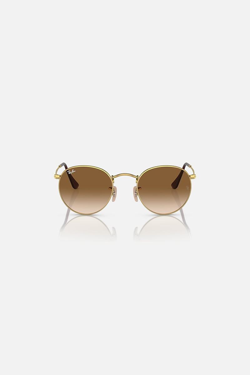 Ray Ban - Round Metal in Polished Gold Frames with Brown Gradient Lenses - 0RB3447001/5150