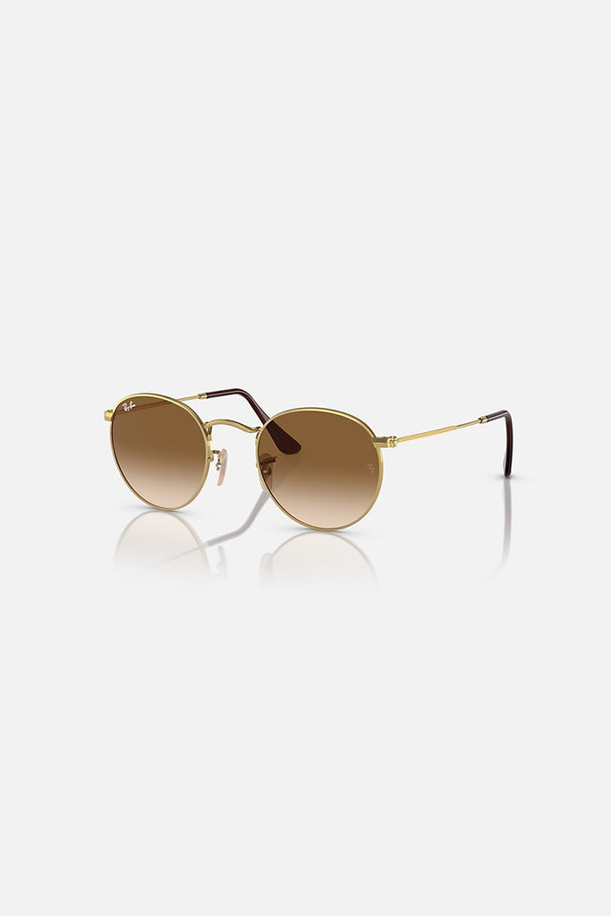 Ray-Ban Round Gold Frame Sunglasses with Blue/Brown Gradient Lenses ROUND METAL Sunglasses in Gold and Blue - RB3447 | Ray-Ban® US main image 4