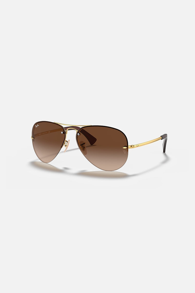 Ray Ban - RB3449 in Polished Gold Frames with Brown Gradient Lenses - 0RB3449001/1359