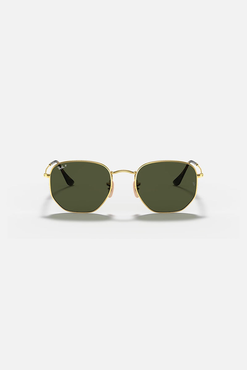 Ray Ban - Hexagonal Flat Lenses in Polished Gold with Green Classic G-15 Lenses - 0RB3548N00151