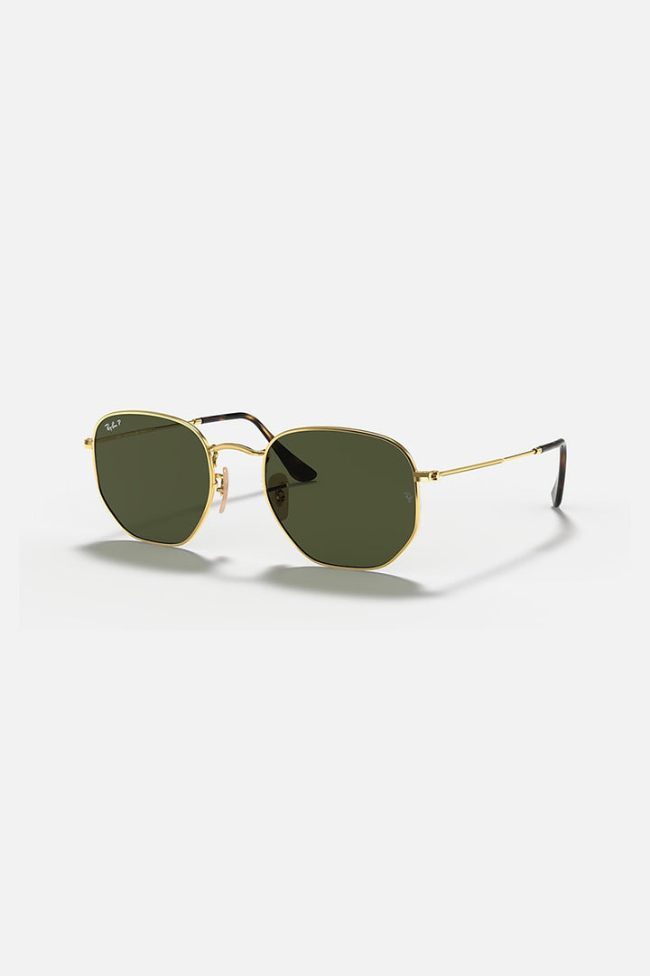 Ray Ban - Hexagonal Flat Lenses in Polished Gold with Green Classic G-15 Lenses - 0RB3548N00151