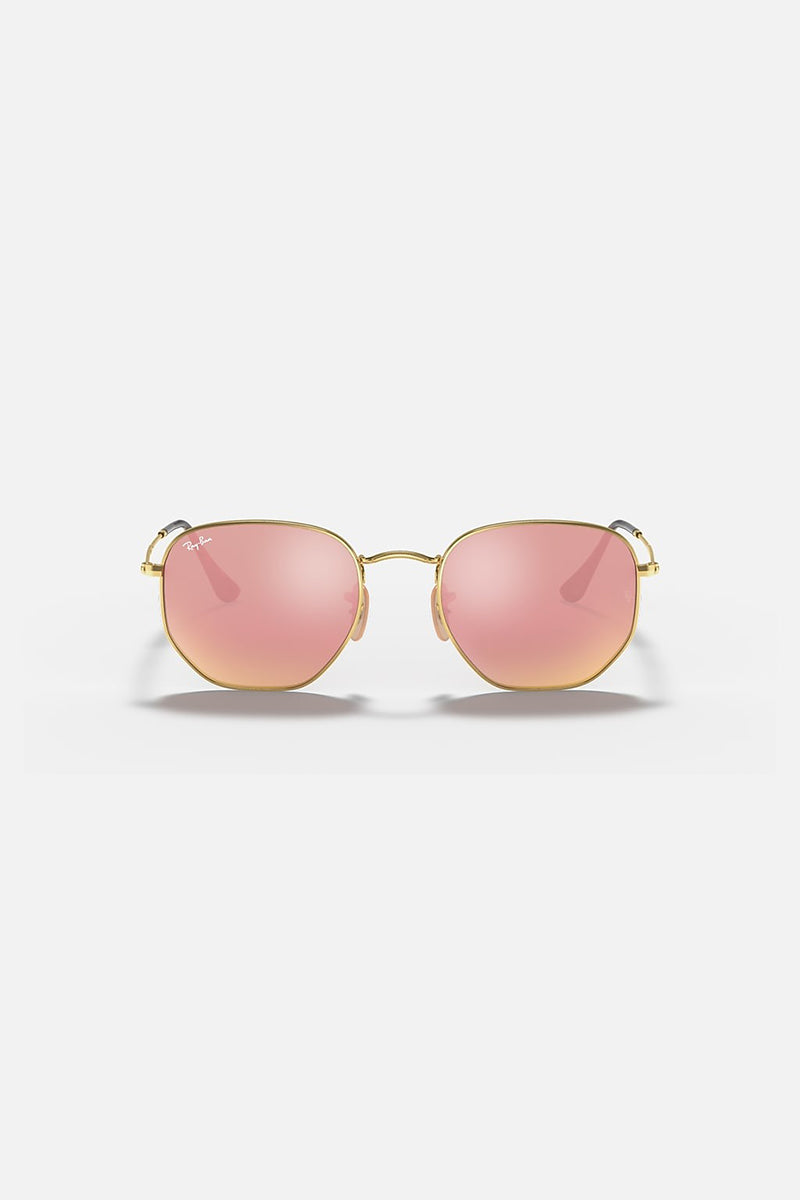 Ray Ban - Hexagonal Flat Lenses in Polished Gold with Bronze Mirror Lenses - RB3548N001/Z251