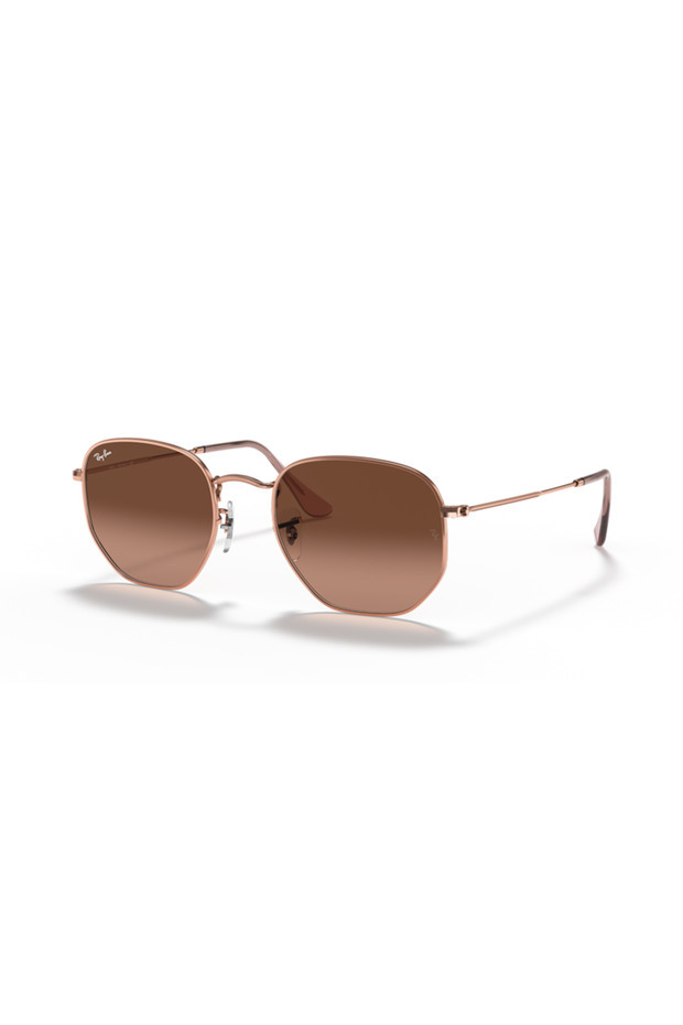 Ray Ban - Hexagonal Flat Lenses in Copper with Brown Gradient External Treated Lenses - 0RB3548N9069A551