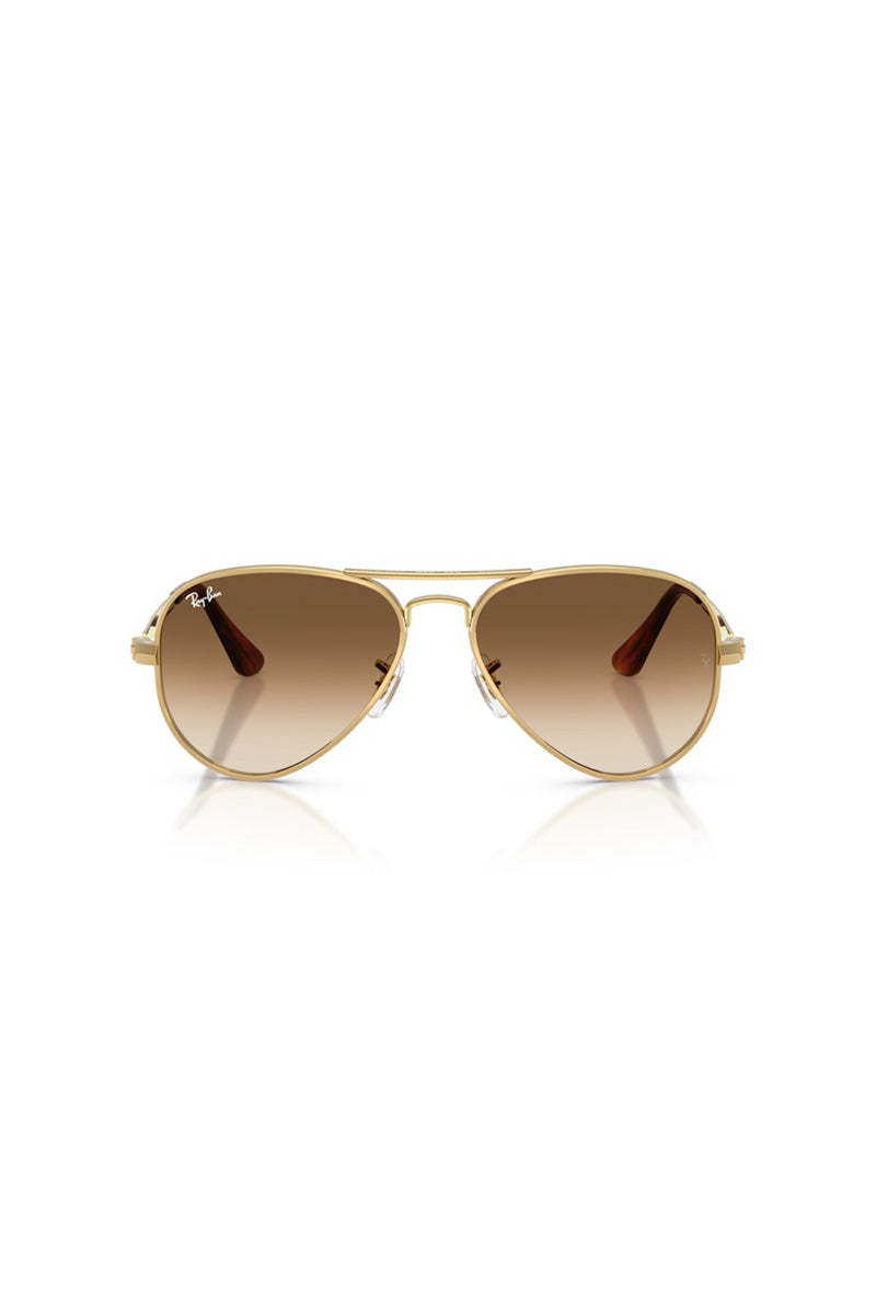 Ray Ban - Aviator Max in Arista Gold Frames with Clear Gradient Brown Lenses - 0RB3925 001/5158