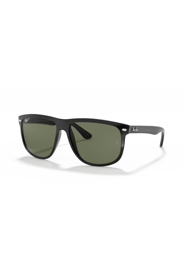 Ray Ban - Boyfriend in Black with Dark Green Externally Treated Polarized Lenses - 0RB4147601/5860