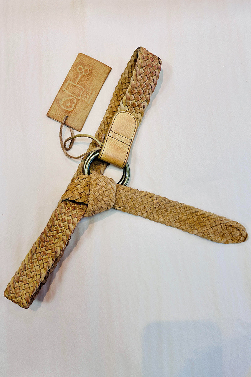 Cut n' Paste - Woven Wrap Belt in Cognac
