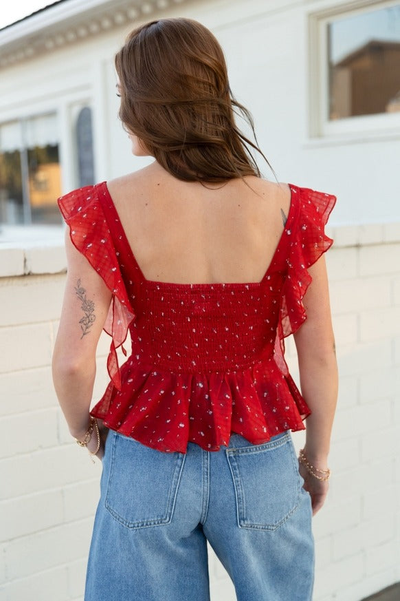 Nectar Clothing - Ruffle Tie Front Top