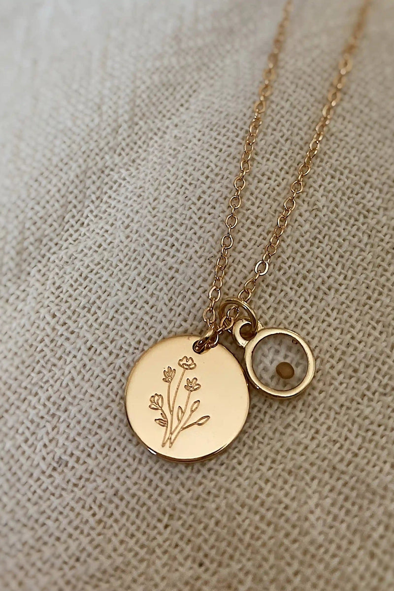 Mauve Jewelry Co. - Wildflower Necklace in 18k Gold Plate
