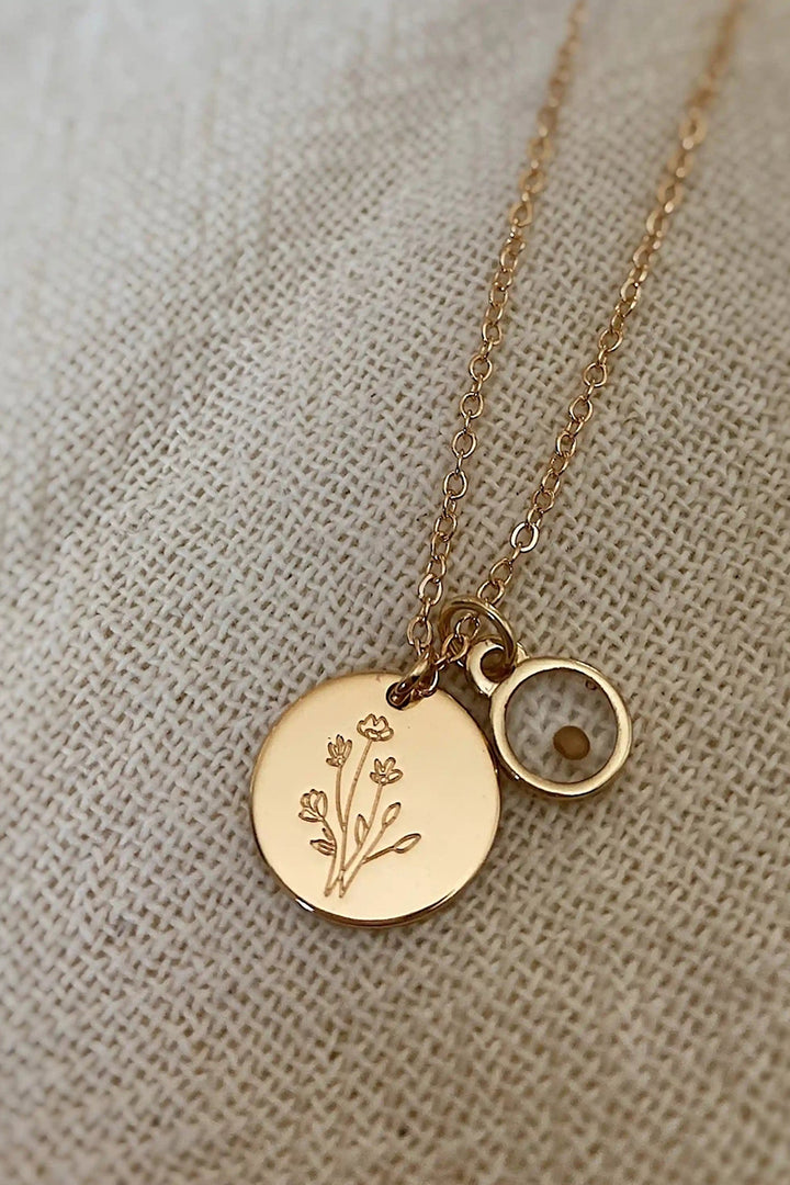 Mauve Jewelry Co. - Wildflower Necklace in 18k Gold Plate