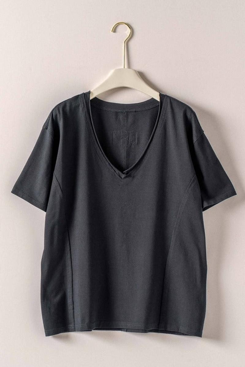 Urban Daizy - Exposed Seam V-Neck Tee