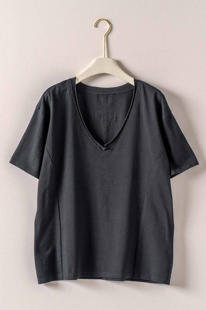 Urban Daizy - Exposed Seam V-Neck Tee