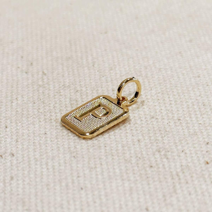GoldFi - Textured Initial Plate Pendant in Gold Filled