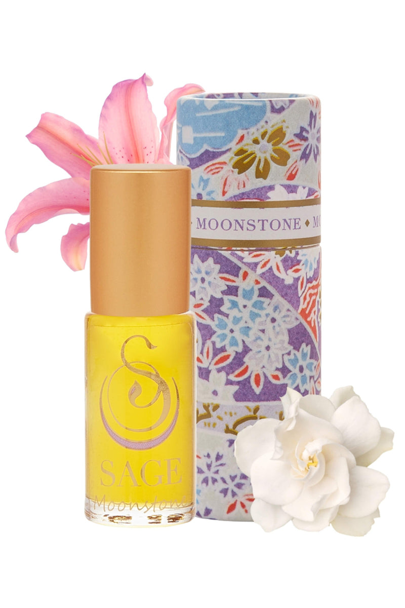 Sage - Moonstone Perfume Roller - Mini Perfume Oil - Long Lasting Scent 1/8 oz