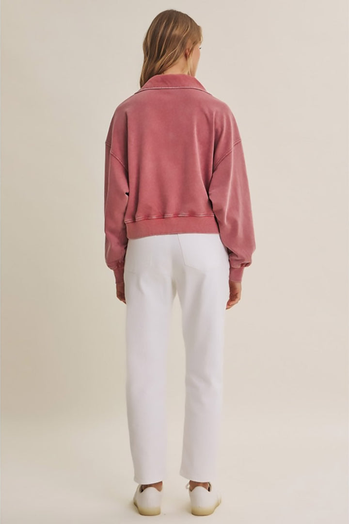 in february - Campfire Sky Nostalgic Mineral-Washed Terry Pullover