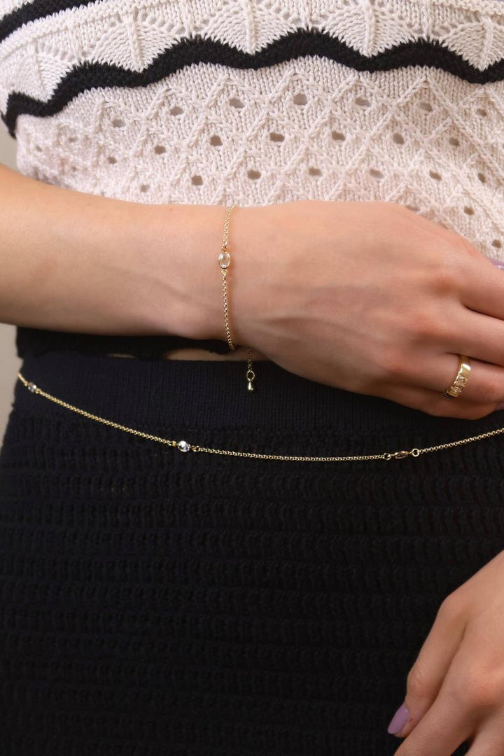 GoldFi - 18k Gold Filled CZ Solitaire Bracelet