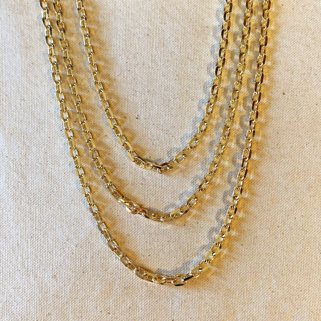 GoldFi - Gorgeous 18k Gold Filled Diamond Cut Anchor Chain Necklace