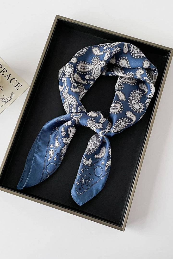 ACCITY - Paisley Satin Square Scarf – 70cm