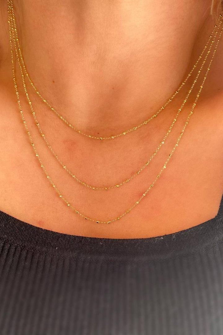 GoldFi - 18k Gold Filled 1mm Spaced Beaded Chain
