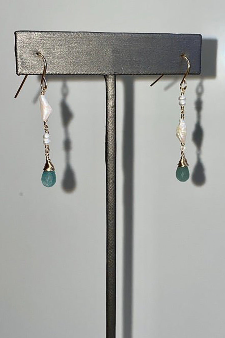 Tree Myriah - Lagoon Grandidierite Earrings in Gold